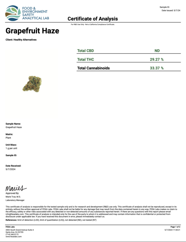 Grapefruit Haze Strain